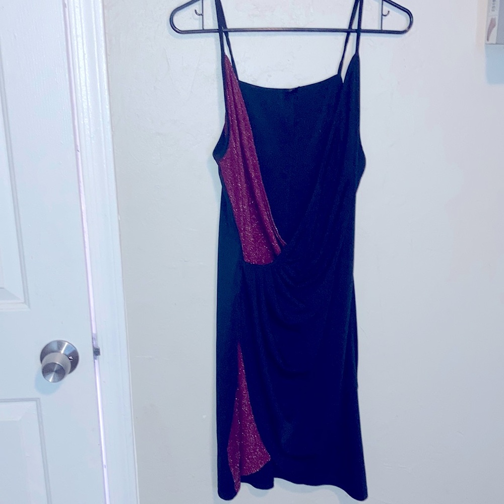 Black and maroon dress